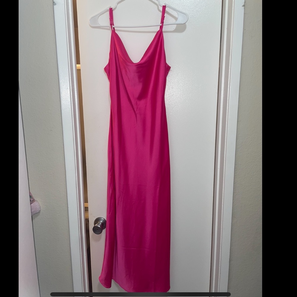 Hot pink forever 21 silk dress! Size small!